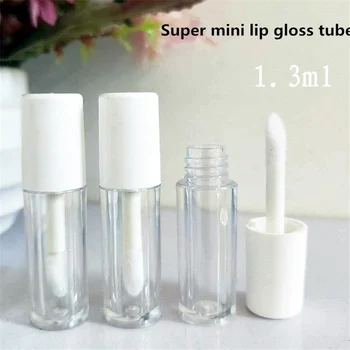 1.3 ML Huule glasuur toru Mokkade hari peas Valge kate Mini Tühi pudel huuleläige pakkematerjali Meik DIY Huule Glasuur