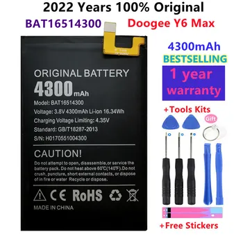 100% Uued Originaal Doogee Y6 Max BAT16514300 Aku Asendamine 4300mAh Smart Telefon Osad Bateria Batterie Baterij + Tasuta Tööriistad