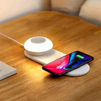 2 1 Tabel Lamp Traadita Eest Mobiiltelefonid Öö Öö Tuled Keha Liikumise Magamistuba USB Charge LED laualamp