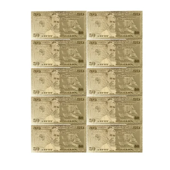 2019 Uusi Tooteid USA 50 dollari Pangatähtede, USD Kuld Pangatähtede 99,9 Gold Foil Valuuta Suveniiride 10tk/palju