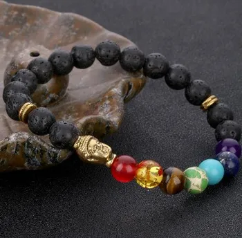 8mm bf534 korrigeeritud türkiis kivi pärlitega musta vulkaanilise laava Käevõru eeterlikud õlid, difuusor, Reiki Buddha pea Palve, Jooga