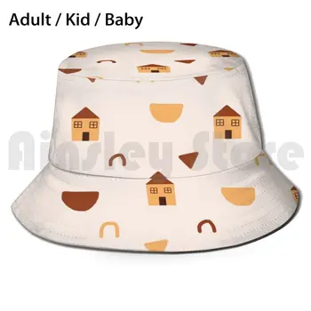 Abstraktne Kopp Müts Täiskasvanud laps beebi Rand, Päike Mütsid Muster Artsy Laadi Õmblusteta Vektori Tekstiili kiudude Poolimiseks Õues Lapsed Tuba