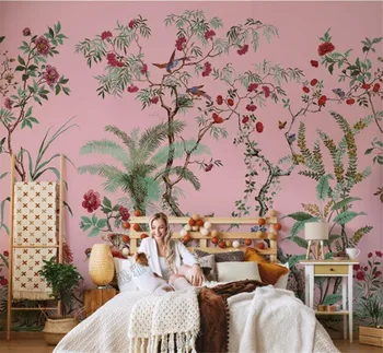 Ameerika retro 3d tapeet kohandatud seinamaaling TV taust seina paber džungel käsitsi maalitud de papel parede home decor
