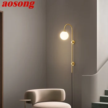 AOSONG Kaasaegne Messing Sconce seinavalgusti LED Sise-Kuld Vask Kõrval Lamp Ilus Loominguline Decor Maja, Magamistuba ja Trepid
