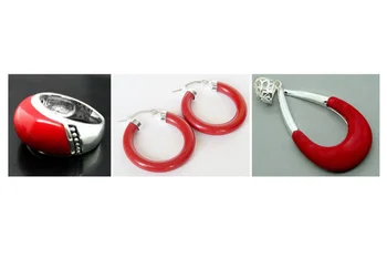 Ideaalne sobitada Punane Nikerdatud Lakk Marcasite 925 Sterling Silver Ring(#7-10) Kõrvarõngad & Pandent ehete komplekti