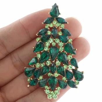 Jõulupuu Avaja Sõle Sõrmed Võlu Roheline Austria Crystal Prossid Naiste Poole Ehted Kingitus