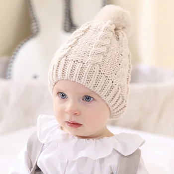 Kootud Müts Baby Müts, Poisid ja Tüdrukud, Puhta Värvi Karusnaha Pall Kork Lihtne Väljas Soe ja Külm Müts Sügisel ja Talvel, 2021