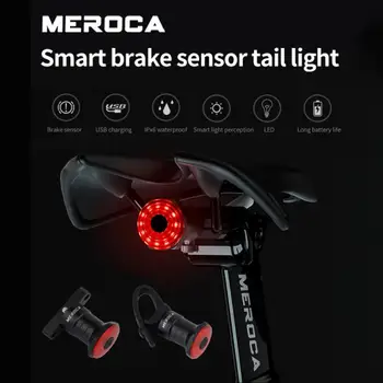 MEROCA Smart Jalgratta Saba Taga Valgus Auto Start-Stopp-Pidur IPX6 Veekindel USB Eest Jalgrattasõit Saba Taillight Jalgratta LED Tuled