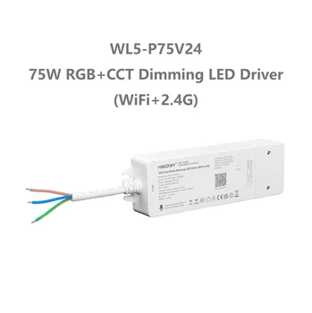 MiBOXER WL5-P75V24 75W RGB+CCT Dimm LED Draiver WiFi+2.4 G Sisseehitatud Toide AC100V~240V, et DC24V Toetavad Mitut Kontrolli