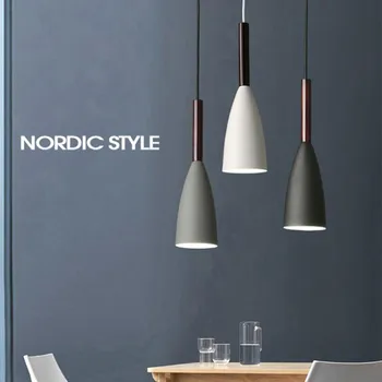 Põhjamaade restoran lühter kolme peaga kaasaegne minimalistlik loominguline macaron rippus lamp magamistuba öö Valgustusseadmete