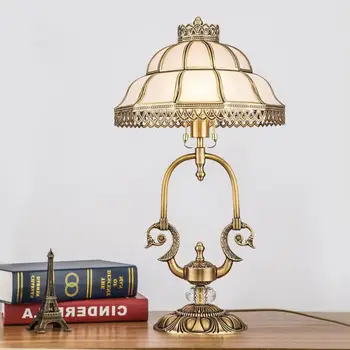 Retro Led Tiffany klaasist Laud Lamp Restoran söögituba ameti töö Tabel Valgus Abajur kodu Elegantne vask alalise lambid