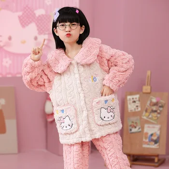 Y2K Kawaii Sanrio Palus Lastel Multifilmide Kampsun, Pidžaama Hello Kitty Cinnamoroll Armas Tüdrukute Anime Paksem Sobiks jõulukingiks